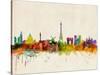 Paris Skyline-Michael Tompsett-Stretched Canvas