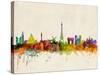 Paris Skyline-Michael Tompsett-Stretched Canvas