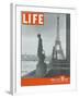 Paris, Statues with Eiffel Tower, March 18, 1946-Ed Clark-Framed Photographic Print