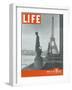 Paris, Statues with Eiffel Tower, March 18, 1946-Ed Clark-Framed Photographic Print