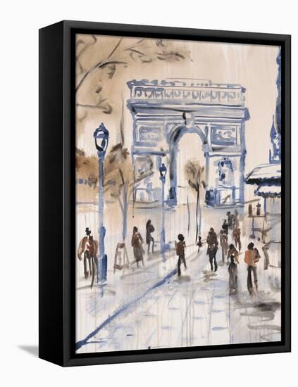 Paris Street 1-Madelaine Morris-Framed Stretched Canvas