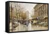 Paris Street in Autumn-Eugene Galien-Laloue-Framed Stretched Canvas