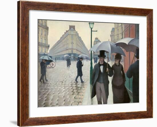 Paris Street in Rainy Weather (Paris, Rainy Day) by Gustave Caillebotte-null-Framed Giclee Print