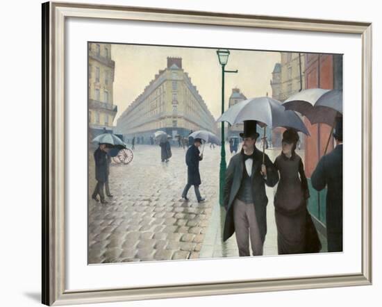 Paris Street in Rainy Weather (Paris, Rainy Day) by Gustave Caillebotte-null-Framed Giclee Print