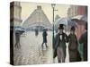 Paris Street in Rainy Weather (Paris, Rainy Day) by Gustave Caillebotte-null-Stretched Canvas