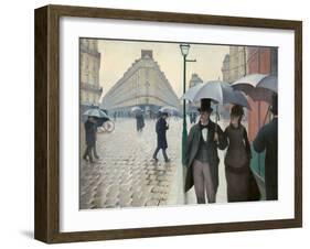 Paris Street in Rainy Weather (Paris, Rainy Day) by Gustave Caillebotte-null-Framed Giclee Print