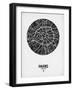 Paris Street Map Black on White-null-Framed Art Print