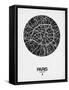 Paris Street Map Black on White-null-Framed Stretched Canvas