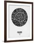 Paris Street Map Black on White-NaxArt-Framed Art Print