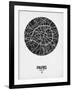 Paris Street Map Black on White-NaxArt-Framed Art Print