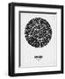 Paris Street Map Black on White-NaxArt-Framed Art Print