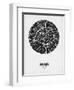 Paris Street Map Black on White-NaxArt-Framed Art Print