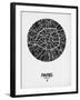 Paris Street Map Black on White-NaxArt-Framed Art Print