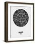 Paris Street Map Black on White-NaxArt-Framed Art Print