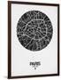 Paris Street Map Black on White-NaxArt-Framed Art Print