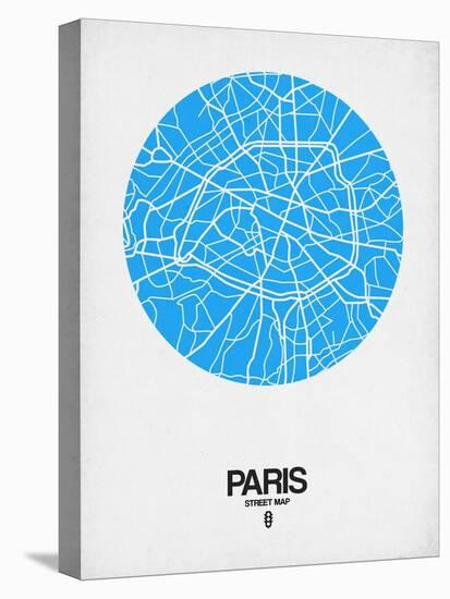 Paris Street Map Blue-NaxArt-Stretched Canvas