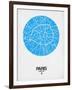 Paris Street Map Blue-NaxArt-Framed Art Print