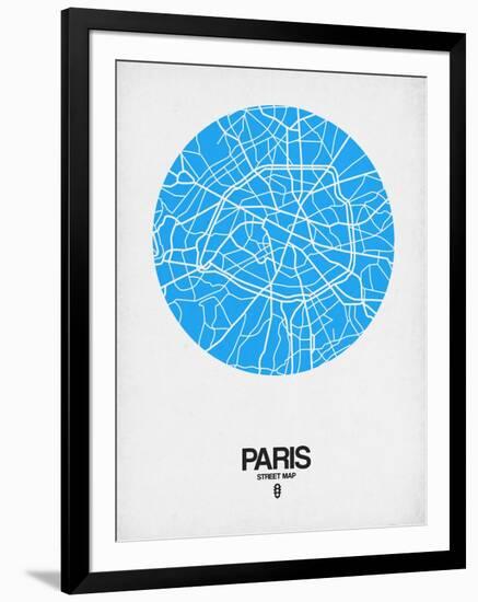 Paris Street Map Blue-NaxArt-Framed Art Print