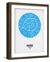 Paris Street Map Blue-NaxArt-Framed Art Print