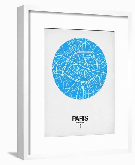 Paris Street Map Blue-NaxArt-Framed Art Print