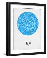 Paris Street Map Blue-NaxArt-Framed Art Print