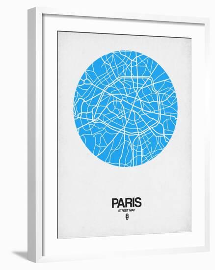 Paris Street Map Blue-NaxArt-Framed Art Print