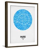 Paris Street Map Blue-NaxArt-Framed Art Print