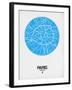 Paris Street Map Blue-NaxArt-Framed Art Print