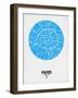 Paris Street Map Blue-null-Framed Art Print