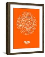 Paris Street Map Orange-NaxArt-Framed Art Print