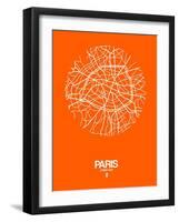 Paris Street Map Orange-NaxArt-Framed Art Print