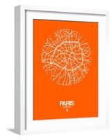 Paris Street Map Orange-NaxArt-Framed Art Print