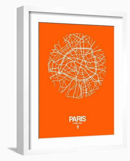 Paris Street Map Orange-NaxArt-Framed Art Print