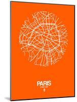 Paris Street Map Orange-NaxArt-Mounted Art Print