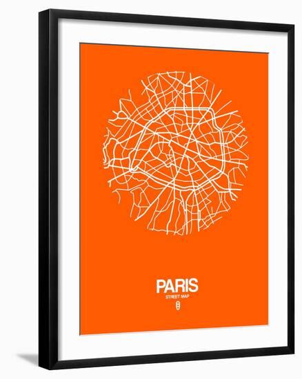 Paris Street Map Orange-NaxArt-Framed Art Print