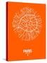 Paris Street Map Orange-NaxArt-Stretched Canvas