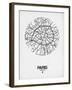 Paris Street Map White-NaxArt-Framed Art Print