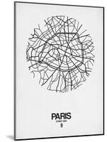 Paris Street Map White-null-Mounted Art Print