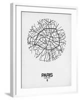 Paris Street Map White-NaxArt-Framed Art Print