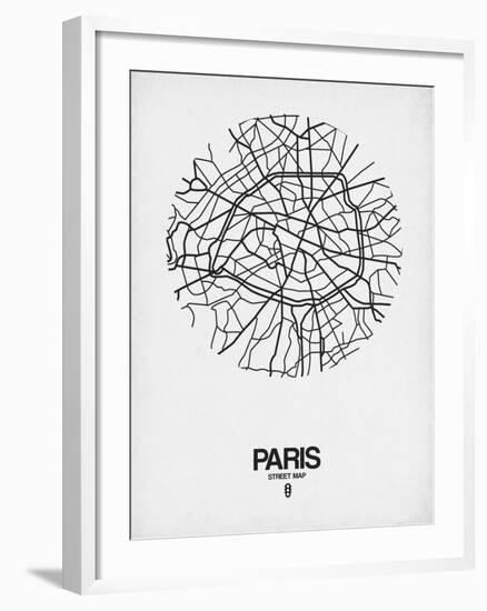 Paris Street Map White-NaxArt-Framed Art Print