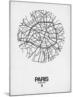 Paris Street Map White-NaxArt-Mounted Art Print