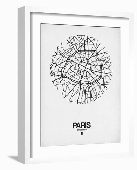 Paris Street Map White-NaxArt-Framed Art Print