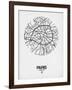 Paris Street Map White-NaxArt-Framed Art Print