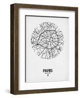 Paris Street Map White-NaxArt-Framed Art Print