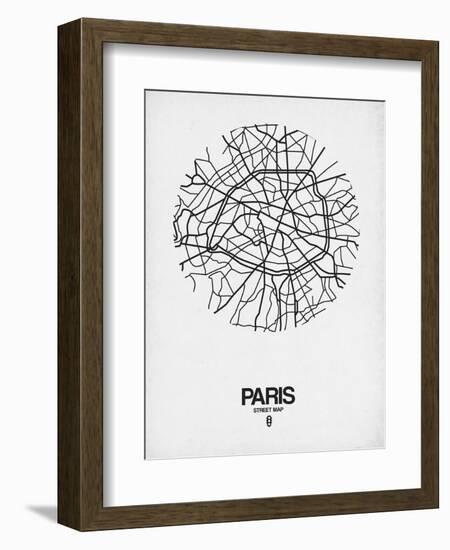 Paris Street Map White-NaxArt-Framed Art Print