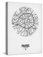 Paris Street Map White-NaxArt-Stretched Canvas
