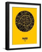 Paris Street Map Yellow-null-Framed Art Print