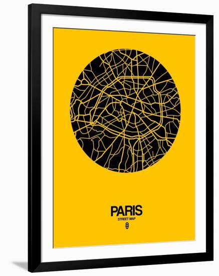 Paris Street Map Yellow-NaxArt-Framed Art Print