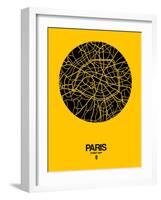 Paris Street Map Yellow-NaxArt-Framed Art Print