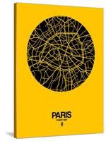 Paris Street Map Yellow-NaxArt-Stretched Canvas